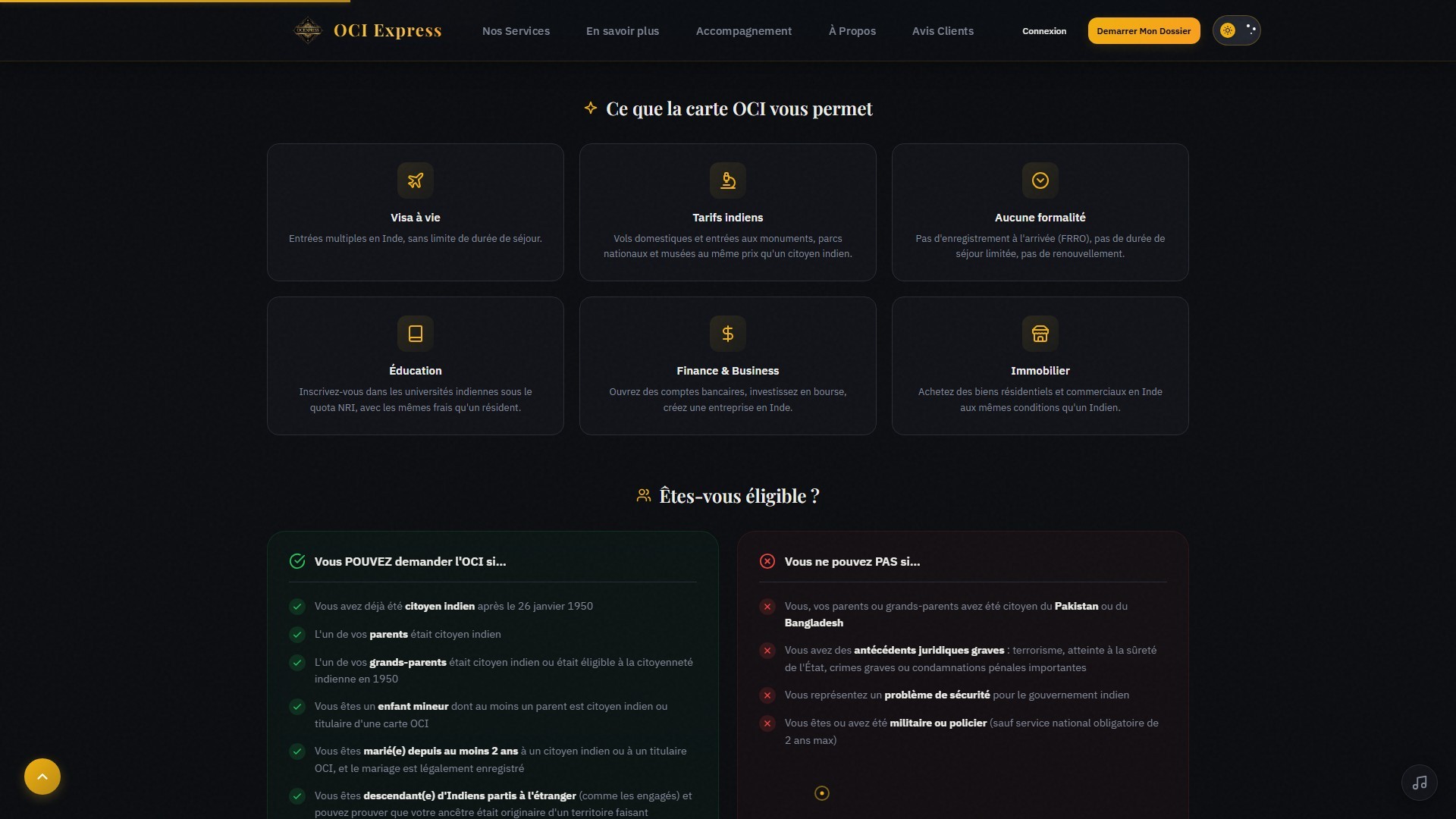 Avantages de la carte OCI